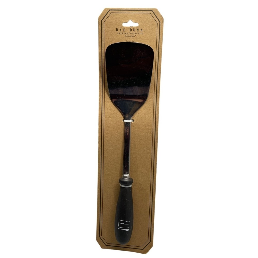Rae Dunn Turner/Spatula Black With White LL Ceramic and steel NEW With Tags!